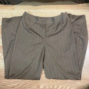 Anne Klein Tan with Black Pin Stripe stretch trousers, Size 6